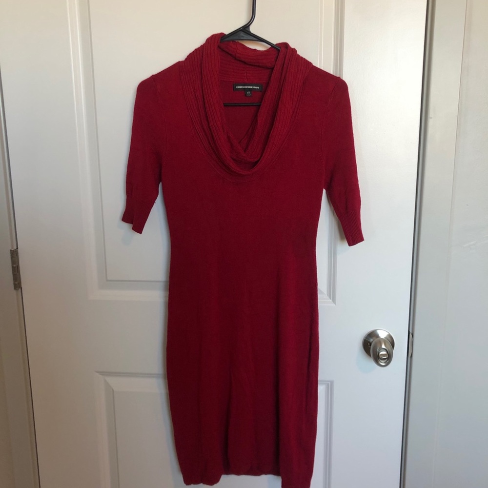 Red sweater dress